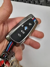 Aleación Galvanizada coche llave inteligente Fob caso de la cubierta de la piel para BMW Serie 3 4 5 320i 530i 550i F20 F21 F30 F31 F25 F01 F02 coche caso clave