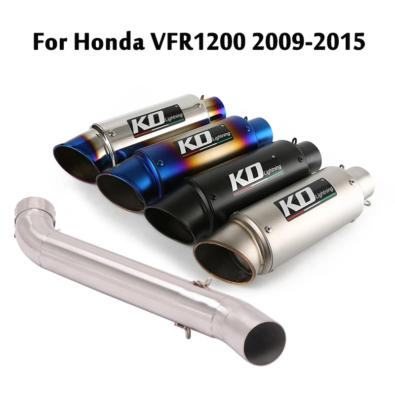 

Motorcycle Mid Link Pipe Connecting Section Exhaust Tips Muffler Baffles Slip On Modified System For Honda VFR1200 2009-2015