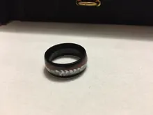 FDLK 8mm blanco y negro anillo de acero inoxidable madera de Koa flecha con incrustaciones boda banda de moda de los hombres accesorios de tamaño 6-13