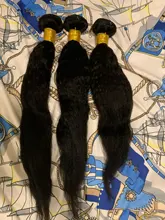 Rizado rizado mechones 100% mechones de cabello humano postizo mechones no Remy Yaki grueso de la armadura del pelo recto 3/4 Pc/lote manojos de pelo barato mechones
