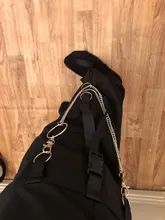 Las mujeres pantalones de carga 2021 pantalones Harem moda Punk bolsillos pantalón Jogger con cadena Harajuku elásticos alta cintura moda de calle