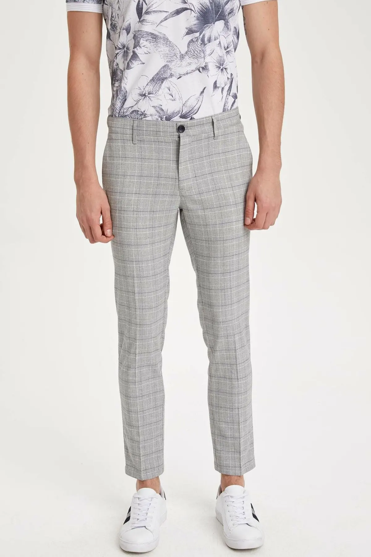 grey mens plaid pants