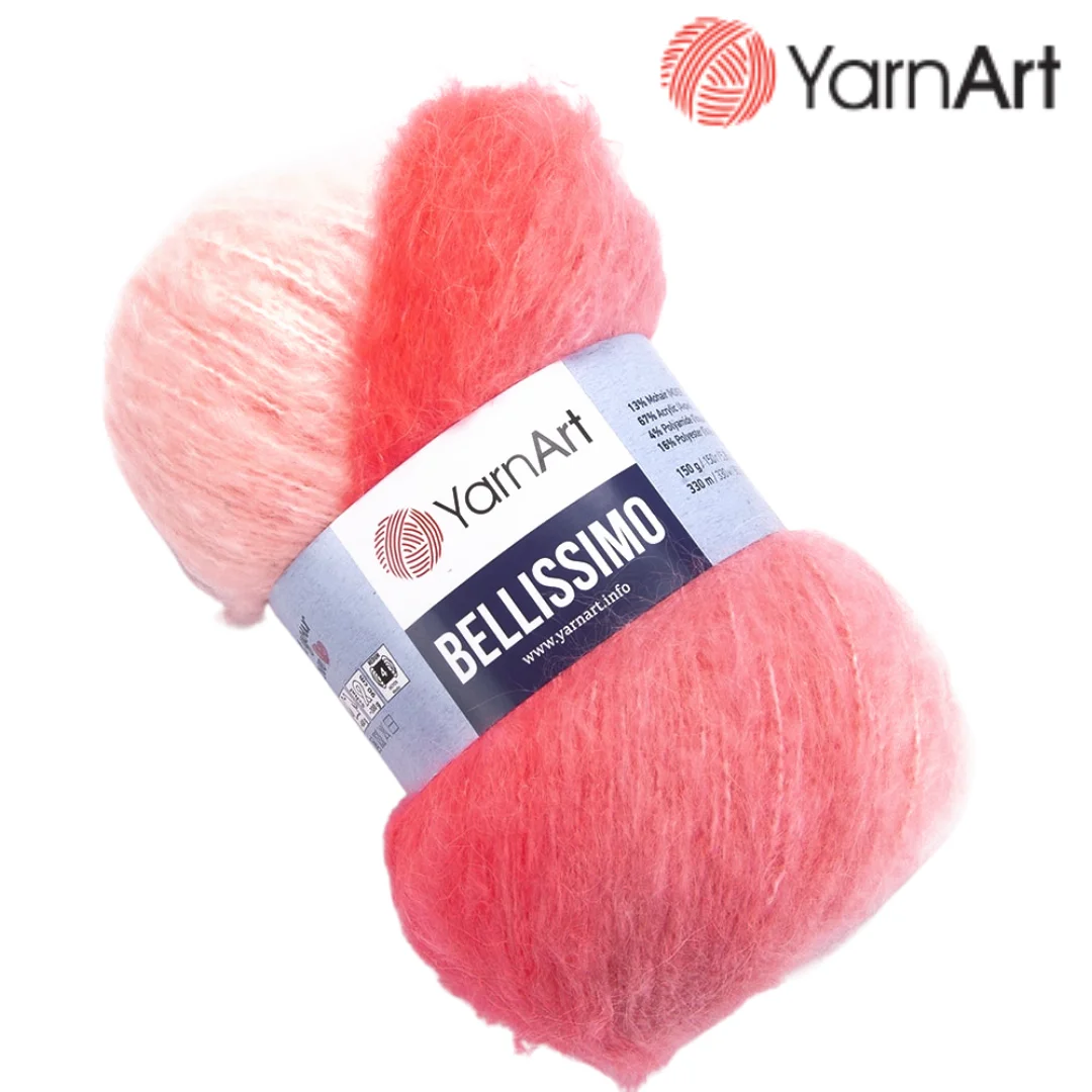 

Yarnart Bellissimo 150gr Mohair Soft Warm Wool Yarn for Hand Knitting Crochet DIY Knitwear Scarf Blanket Shawl Sweater Cardigan