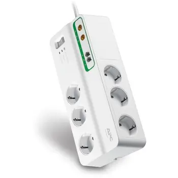 

APC BY SCHNEIDER ELECTRIC Block arrester 6 plugs 2 Pole + Earth + 2 ports RJ-11 + 2 connectors TV