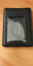 Fassory-cartera pequeña de cuero para hombre y mujer, estuche protector de tarjetas de negocios, Delgado Rfid, ligera, para viaje