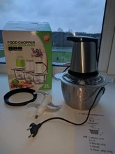 Picadora eléctrica de acero inoxidable de 2 velocidades, picadora eléctrica de 500W con capacidad de 2L, picadora de carne, procesador de alimentos