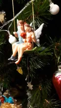 Couple Figurines Scene-Decoration Craft Swing Flower-Fairy Landscape-Pendant-Resin Romantic