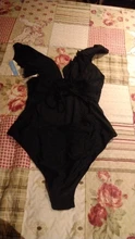 Monokini Swimwear Bathing-Suits CUPSHE Lace-Up Ruffled Black Girl Sexy Beach Women New