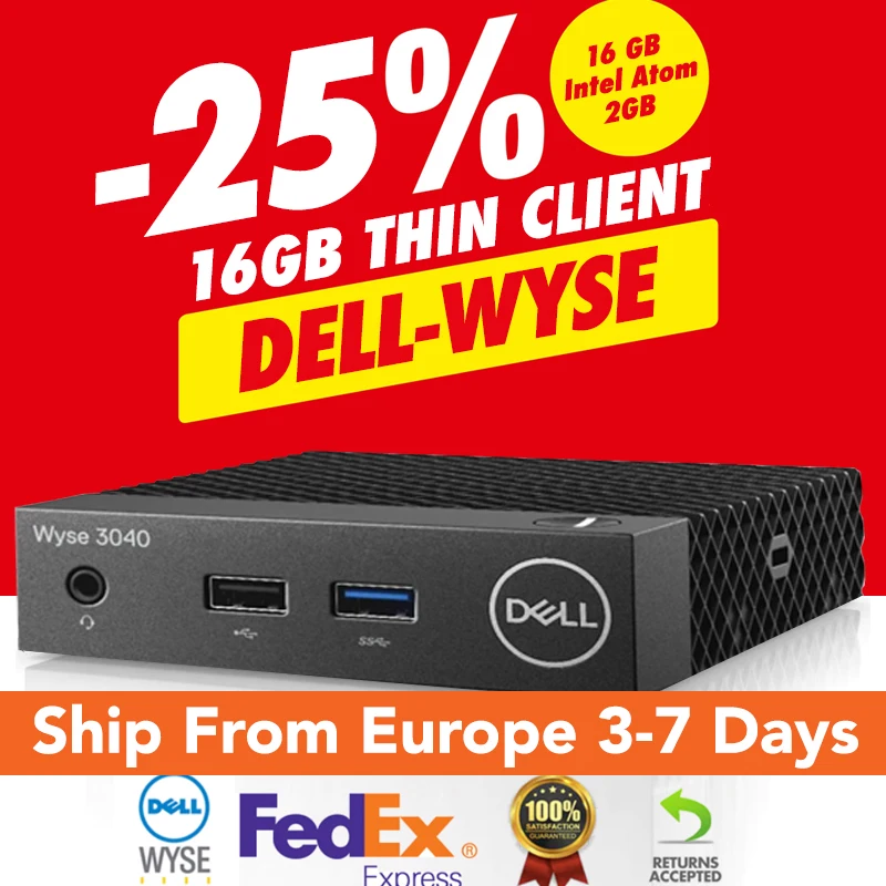 Безвентиляторный мини-ПК Dell Wyse тонкий клиентский настольный компьютер