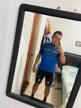 2021 Nuevo rojo STRAVA profesional bicicleta equipo Maillot de manga corta Ciclismo Jersey Ciclismo hombres de verano transpirable Conjuntos de ropa de Ciclismo