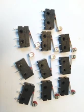 Mini Interruptor de Límite Micro palanca con rodillo de bisagra, 10 Uds.