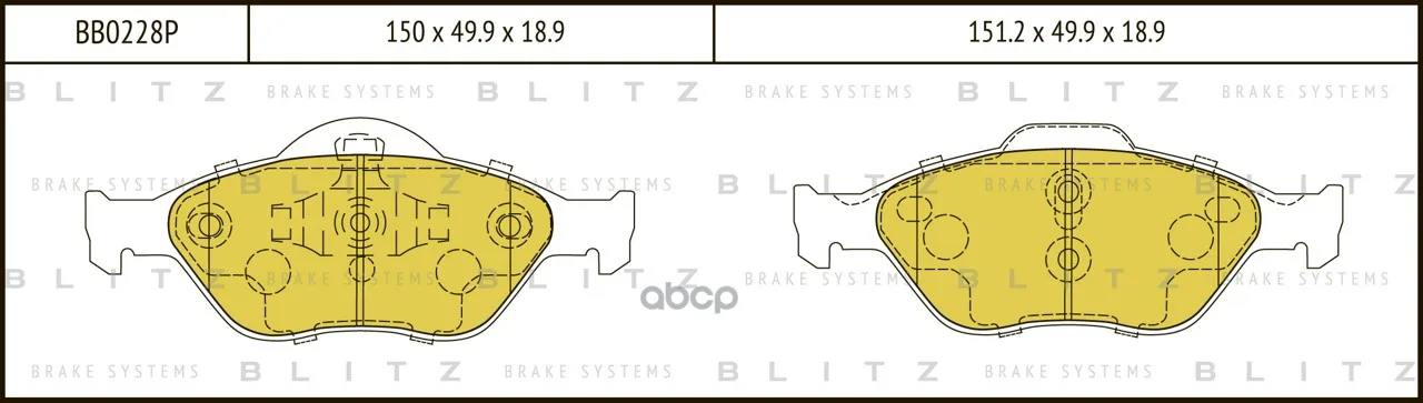 Колодки Тормозные Дисковые Blitz Bb0228p Blitz арт. BB0228P