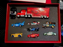 Disney-Set de figuras de la película Cars 3 de metal, juguete de modelo de coche, a escala 1:55, con diseño de relámpago McQueen, Jackson, Mack, tío Truck, regalo para para cumpleaños