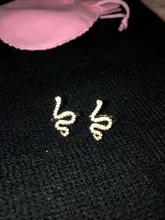 Pendientes de cartílago falso para mujer, sin perforaciones, Color dorado, serpiente, Circonia cúbica, joyería llamativa