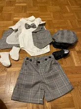 Ropa de verano para bebé, trajes de cumpleaños para caballero, vestido de fiesta de recién nacido, algodón suave, sólido, Rmper + Pantalones con cinturón, conjunto para niño pequeño