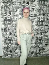 Sweater Pullovers Mock-Neck Beige Purple Winter Green 8-Colors High-Quality Women C-232