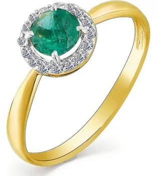 

Master brilliant ring with emerald and diamonds in Yellow Gold