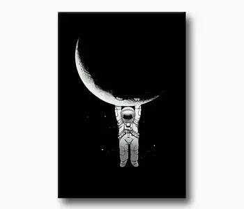 

Astronaut Living on the Moon Canvas Painting-Home Picture Frames Wall Photo Frame Wooden Canvas Frame