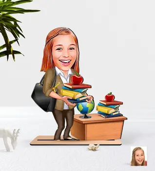 

Personalized Women 'S Teacher Caricature Of WOOD 3D Biblo-4 Reliable Quality Cost-Effective Home Decoration Special Design coolest