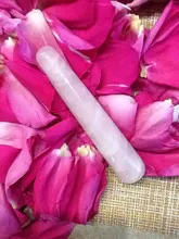 1PC de buena calidad de cuarzo rosa Natural varitas Yoni artesanías de piedras preciosas placer varita de mano de masaje de madera piedra mágica ornamento regalos
