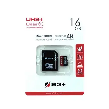

MicroSDHC 16 GB Classe-10 UHS-I with SDS3 adapter + 11.92