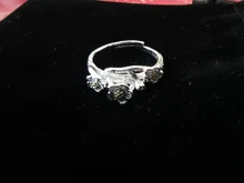 Anillos de flores de ciruela para mujer, de Color plateado, personalidad exagerada, tamaño ajustable