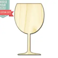Бокал для вина-на заказ, выберите свой размер-лазерная резка, Деревянные Художественные принадлежности для рукоделия, Настенный декор, свадебная детская комната DCS0296