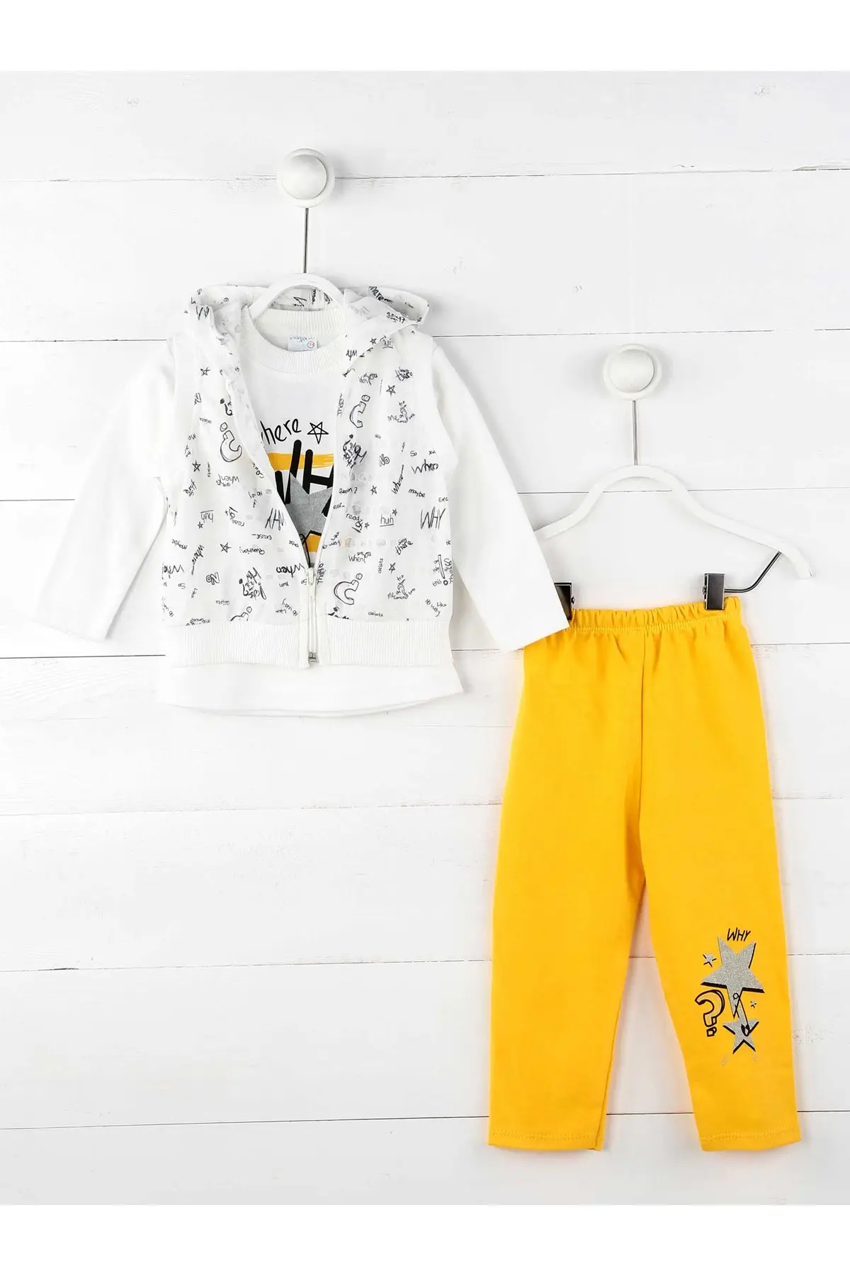 

Yellow White Seasonal Female Child PCs set Suit