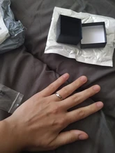 Anillo de compromiso de piedras redondas y pequeñas para mujer, sortija de boda de cristal Plata de Ley 925 auténtica