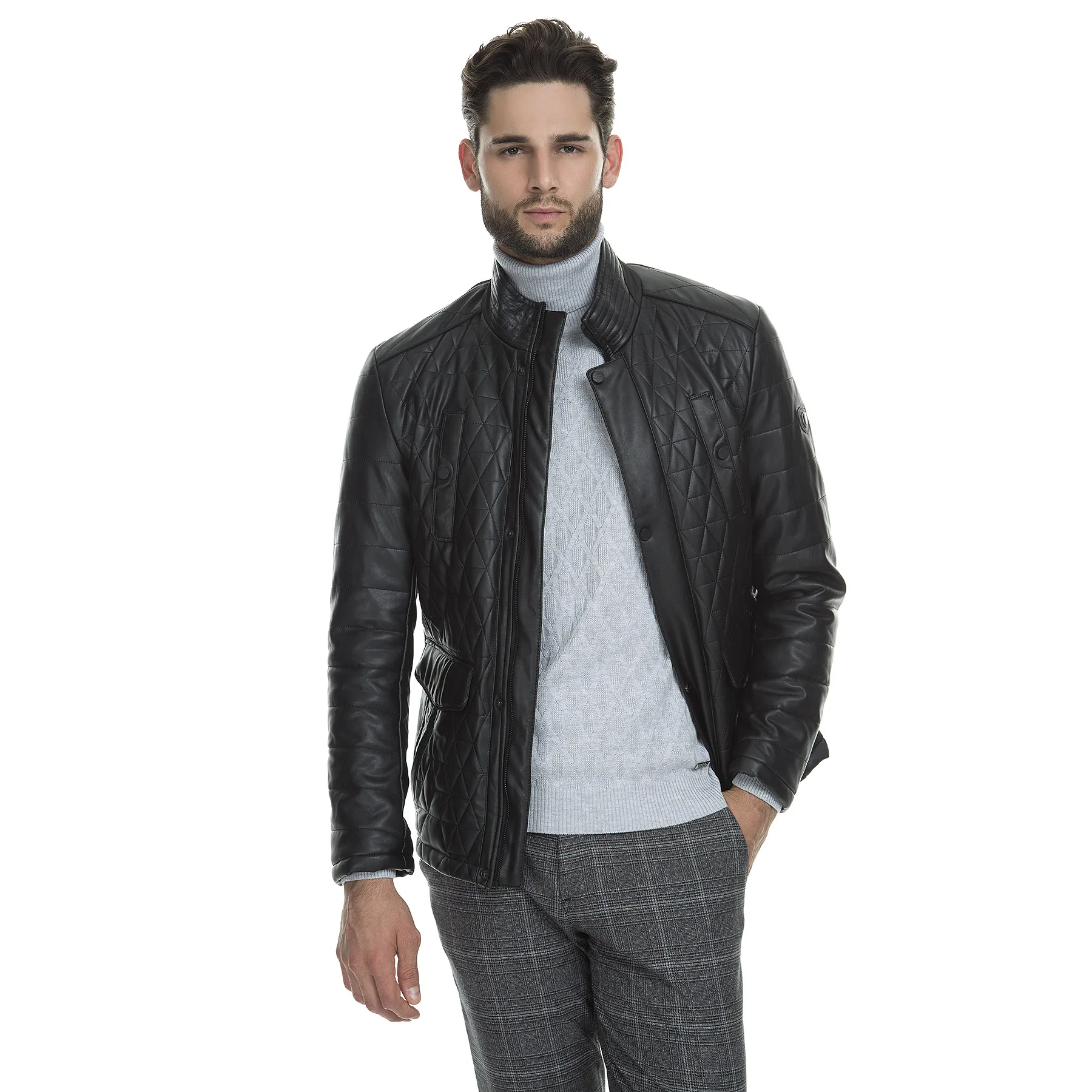 

Pierre Cardin Faux Leather Jacket MEN 'S LEATHER JACKET PCSE180503
