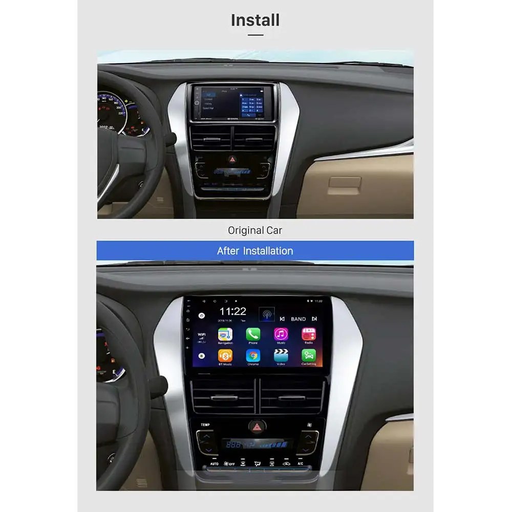 Lionet gps навигация для автомобиля Toyota Vios Авто кондиционер воздуха 9 дюймов RT1048X