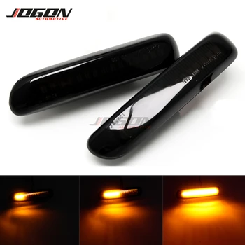 

2pcs Smoked Black Led Dynamic Turn Signal Light Side Fender Marker Sequential Indicator Lamp Trim For BMW 3 Series E46 1997-2001