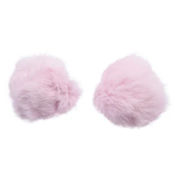 

Pompon made of natural fur (rabbit), d-8cm, 2 pcs/pack (to pink)