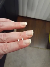 MloveAcc 100% Plata de Ley 925 auténtica joyería de las mujeres de moda lindo pequeño claro CZ Stud pendientes regalo para las niñas adolescentes Dama