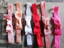 Turbante para bebé recién nacido, cinta de grogrén, diadema con lazo artesanal, cintas elásticas para la cabeza para niña, tocado, accesorios para el cabello