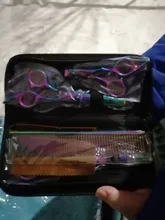 7 pulgadas tijeras de peluquería canina de acero inoxidable peine adelgazamiento gatos domésticos Barber tijeras de peluquería canina Kit para perros el corte de pelo
