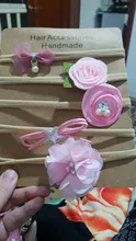 Nylon Headbands Hair-Ornaments-Set Bows-Flower Photography-Props Baby Children 5pcs/Lot