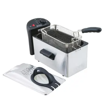 

H. Koenig DFX300 Frying pan 3L Electric, 2100 W, with window window display, Steel Stainless,