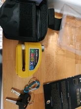 Freno de disco de rueda para motocicleta, bloqueo fAlarm de aleación de aluminio, antirrobo, cuerda de recordatorio de 2m, bolsa de punto de bloqueo