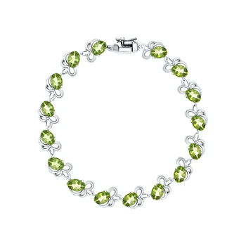 

Silver Bracelet with хризолитом sunlight sample 925