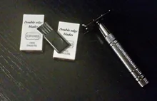 Maquinilla de afeitar de doble filo, maquinilla de afeitar de doble filo con 10 cuchillas de afeitar, Premium Wet, clásica, de Metal, se adapta a todas las cuchillas de afeitar estándar