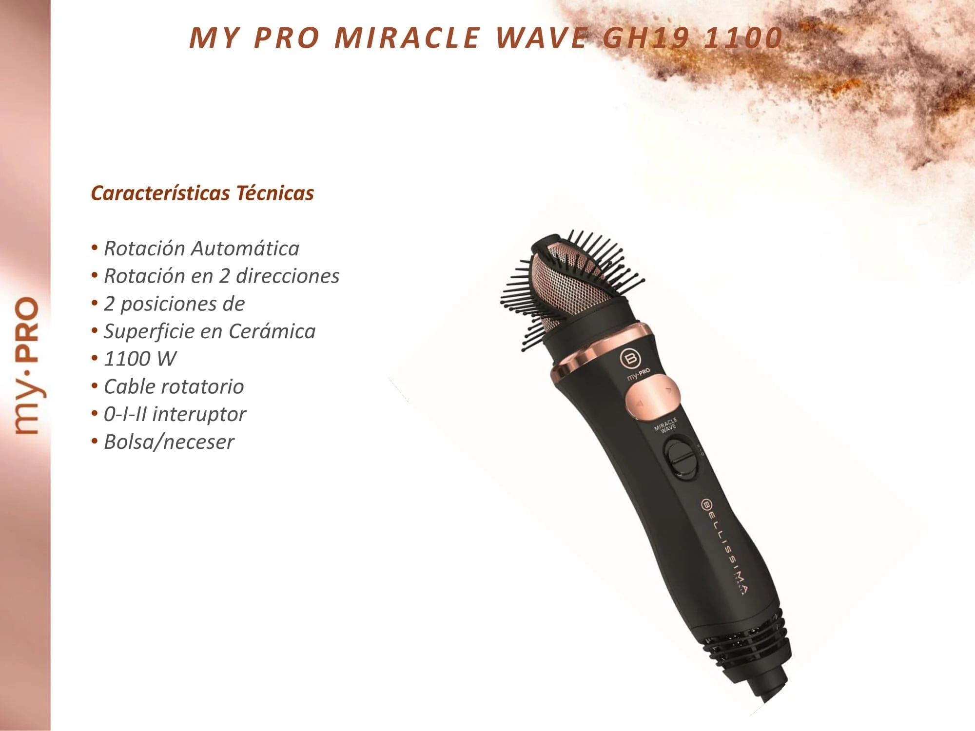Bellissima Cepillo de Aire My Pro Miracle Wave GH19 1100, Estilizador,  Rotación Automática, Aire Caliente, Seco, Forma| | - AliExpress