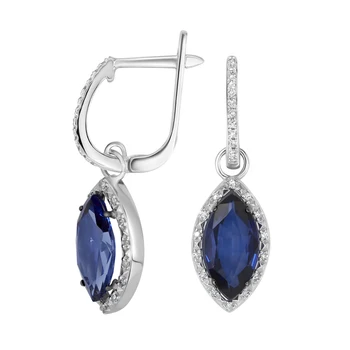 

Gold earrings with sapphires and diamonds VALTERA 585 sterling silver