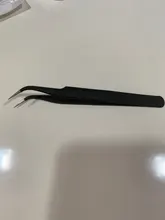 Pinza de mano de 1,0 MM para decoración de uñas, herramienta de selección de Gel acrílico para decoración de gemas, diamantes de imitación, pinzas negras para pestañas, 1 unidad