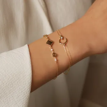 

Tile Lava Gold Bracelet 05-410-9BLK400 (On The Left)