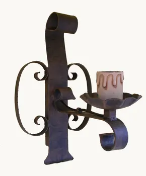 

Medieval decor wall sconce 1 light wrought iron oxide