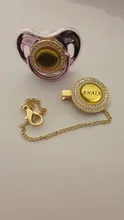 MIYOCAR-chupete personalizado con cualquier nombre, dorado, ostentoso, sin BPA, diseño único P8