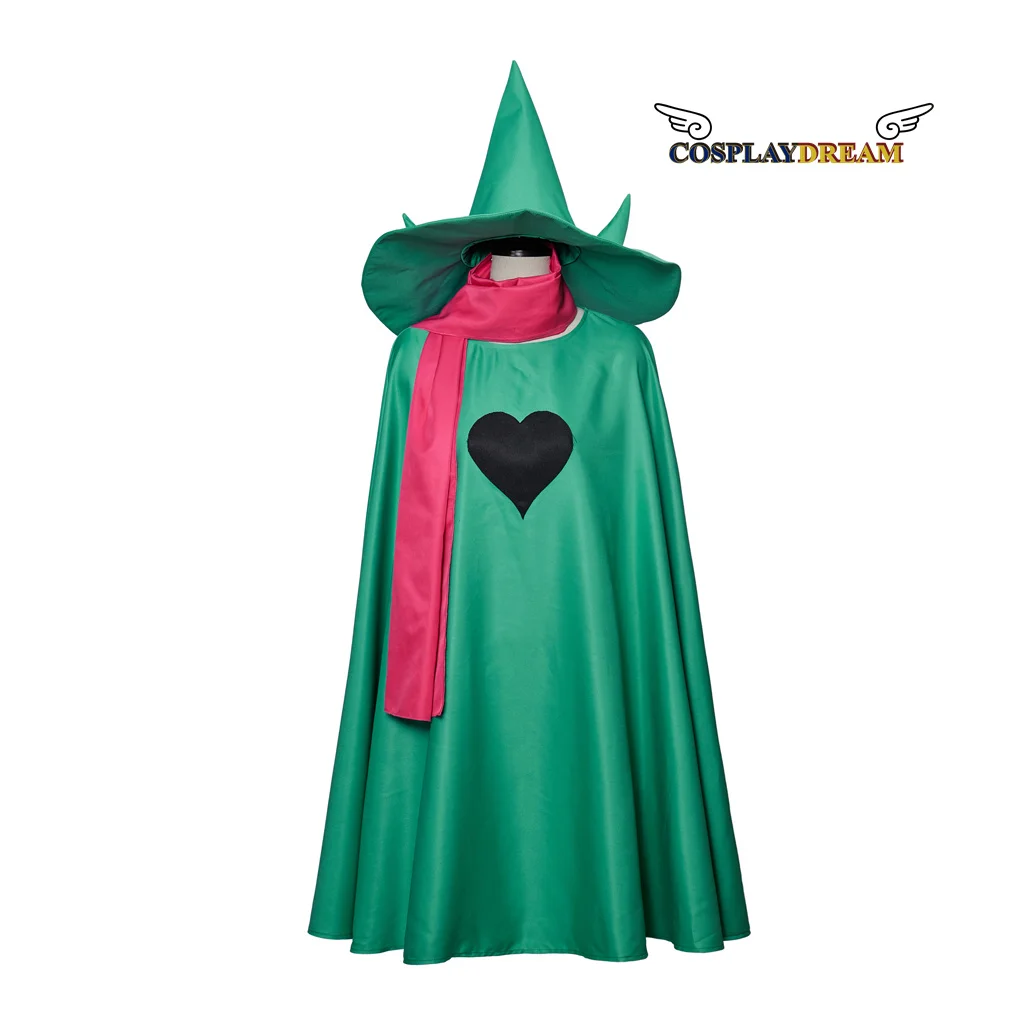

Undertale Ralsei Cosplay Costume Ralsei Cloak Cape with Hat and Scarf Outfit for Adult