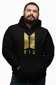 

Angemiel Wear BTS Korean Black Male Hooded Sweatshirt