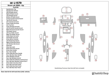 

Interior lining for Scion xA 2006-UP. Set L1579.